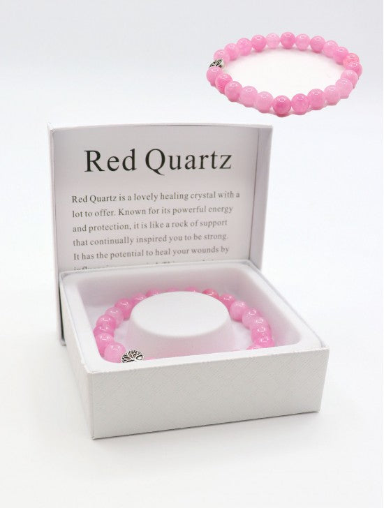 Red Quartz Beaded Bracelets with Gift Box