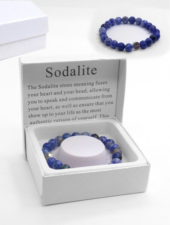 Sodalite Beaded Bracelets with Gift Box