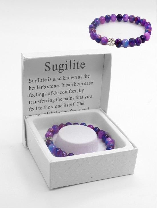 Sugilite Beaded Bracelets with Gift Box