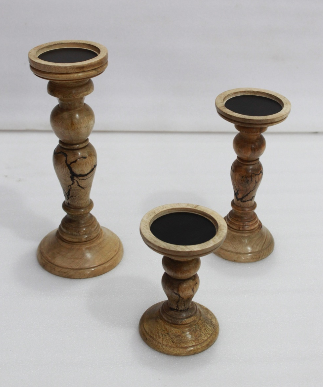 Mango Wood Candle Holders from India/Individually Priced