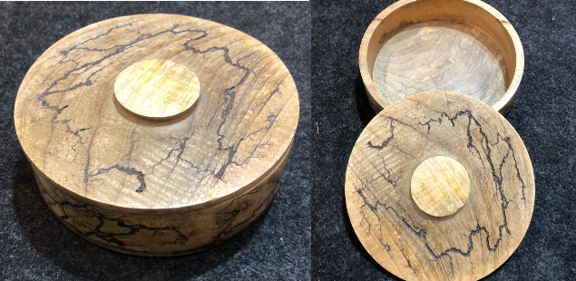 Round Mango Wood Covered Dishes from India