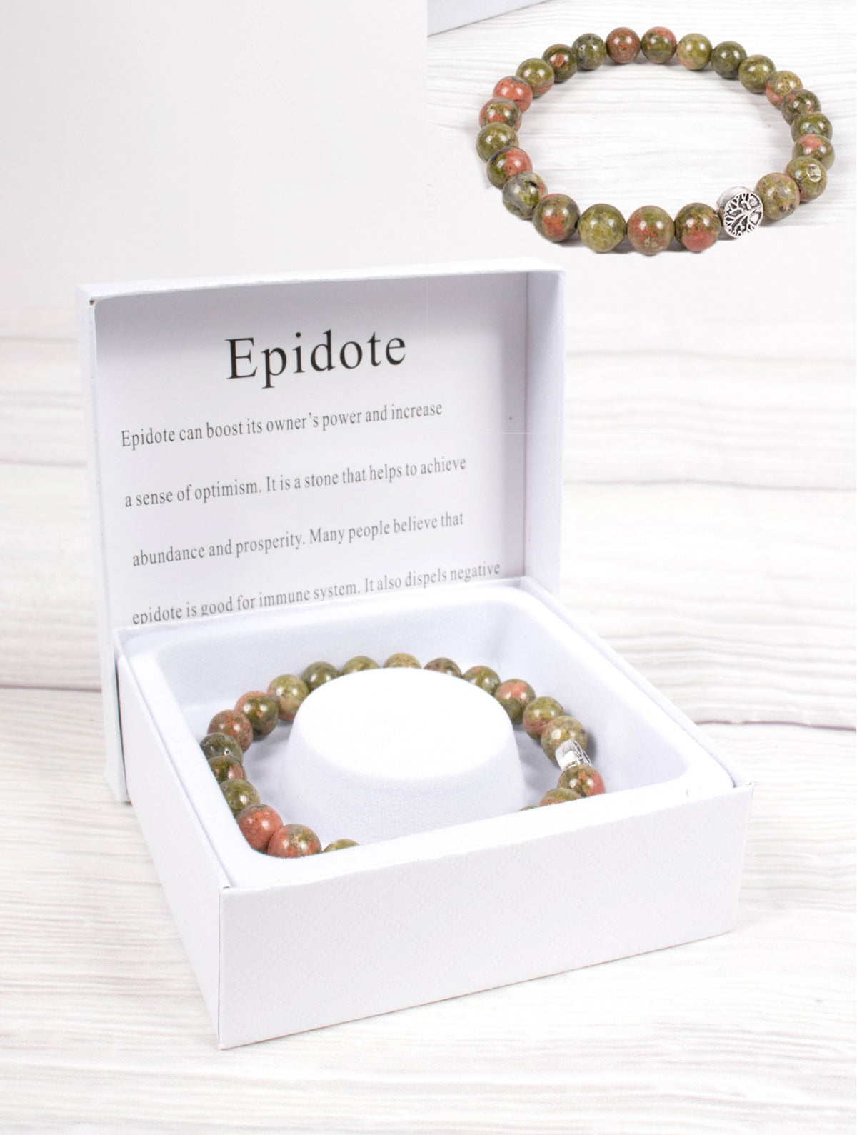 Epidote Beaded Bracelets with Gift Box