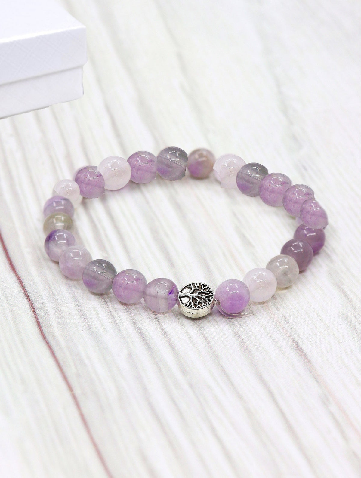 Amethyst Beaded Bracelets with Gift Box