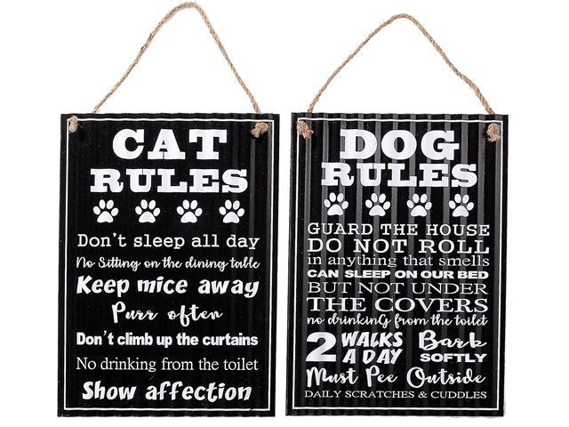 Metal Dog And Cat Signs