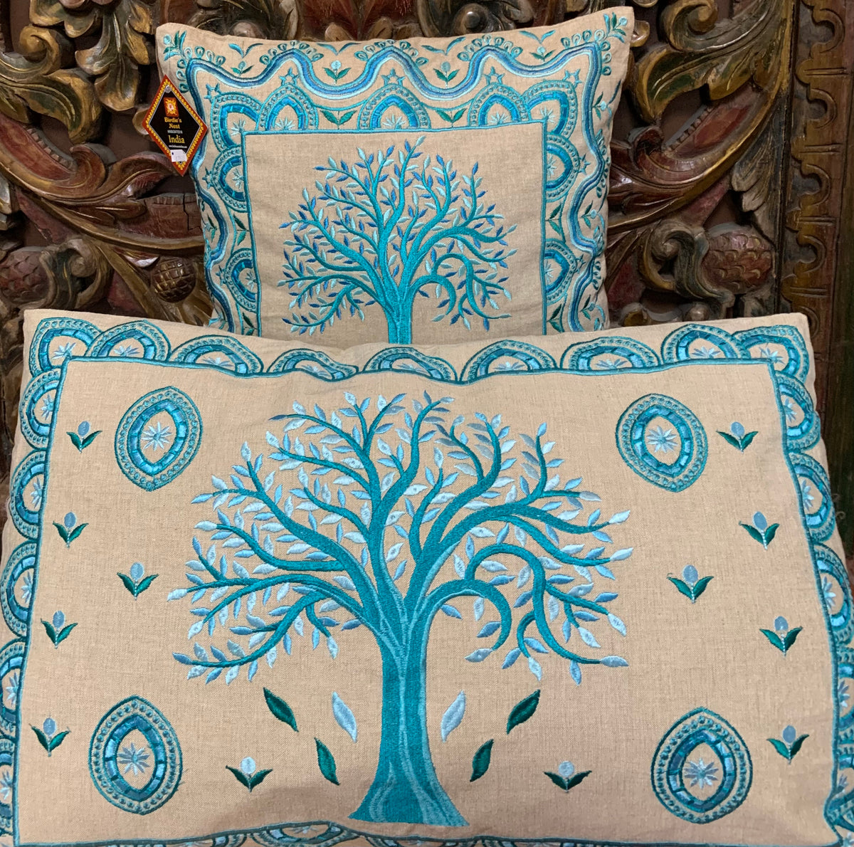 Tree of Life Cushions/Turquoise