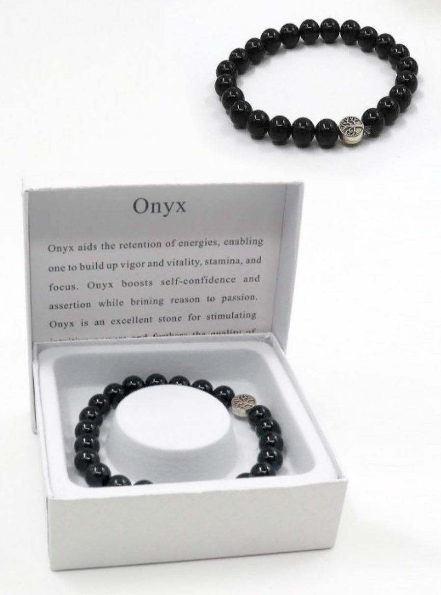 Onyx Beaded Bracelets with Gift Box