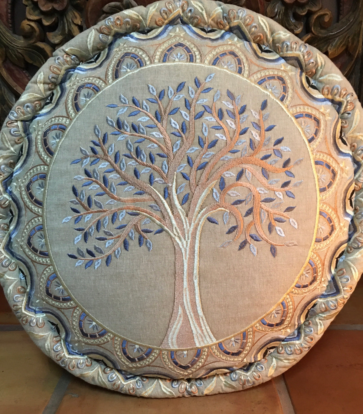 Tree Of Life Ottomans 119.99/ Cushions $29.99/Runners $49.99/Coral