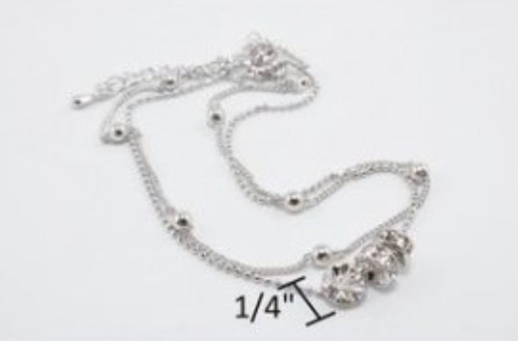 Silver Plated Three Ring Anklets