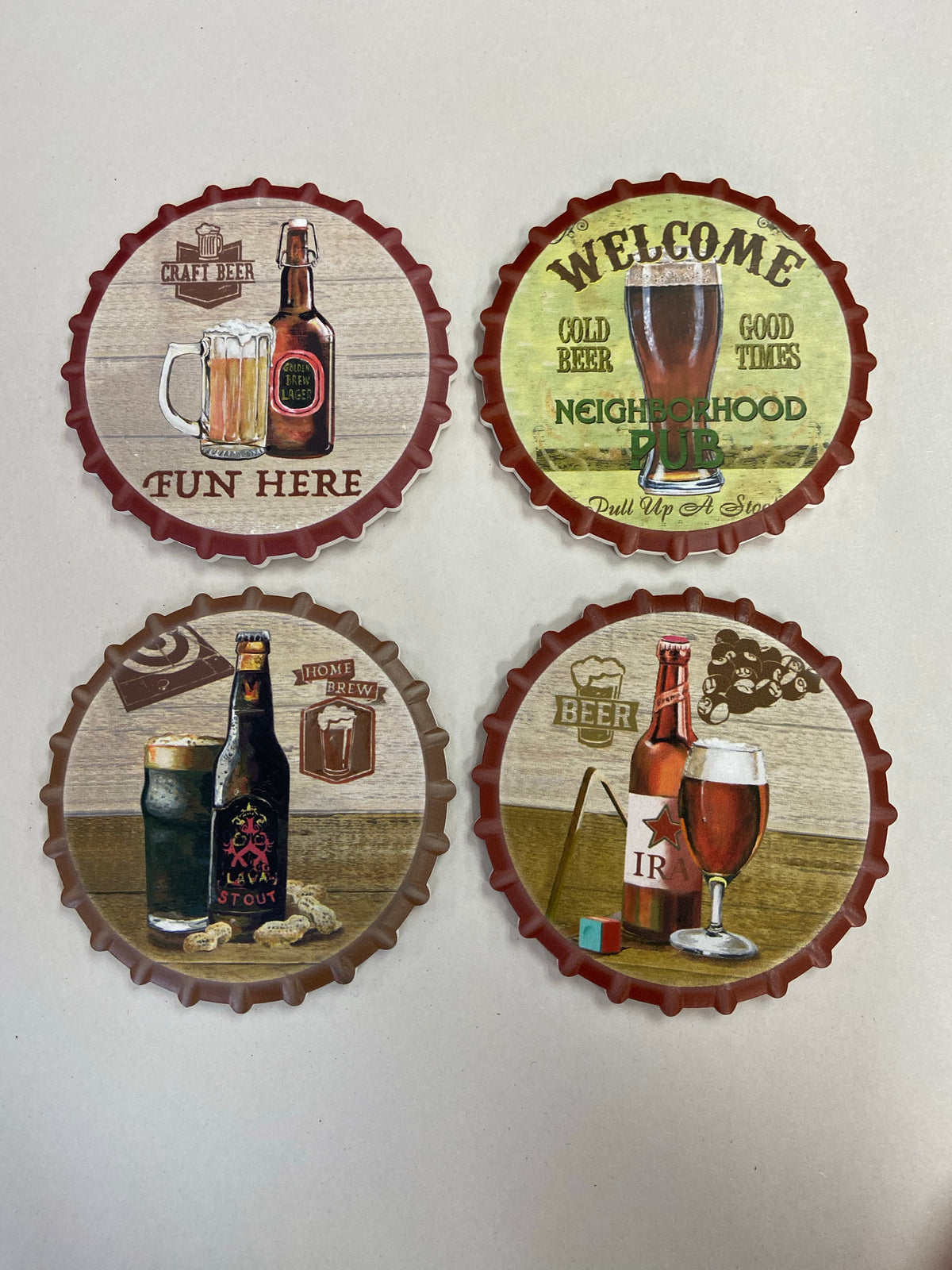 CLEARANCE - Set Of 4 Craft Beer Coasters (17-27)
