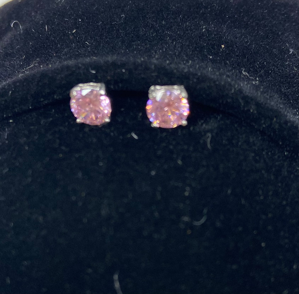 Sterling Silver Pink Tourmaline Earrings