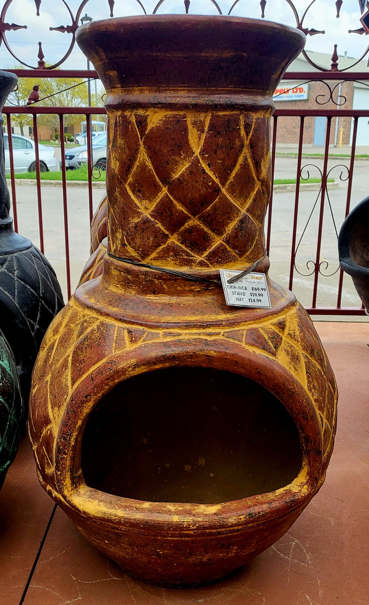 Basket Weave Clay Chimineas CLEARANCE