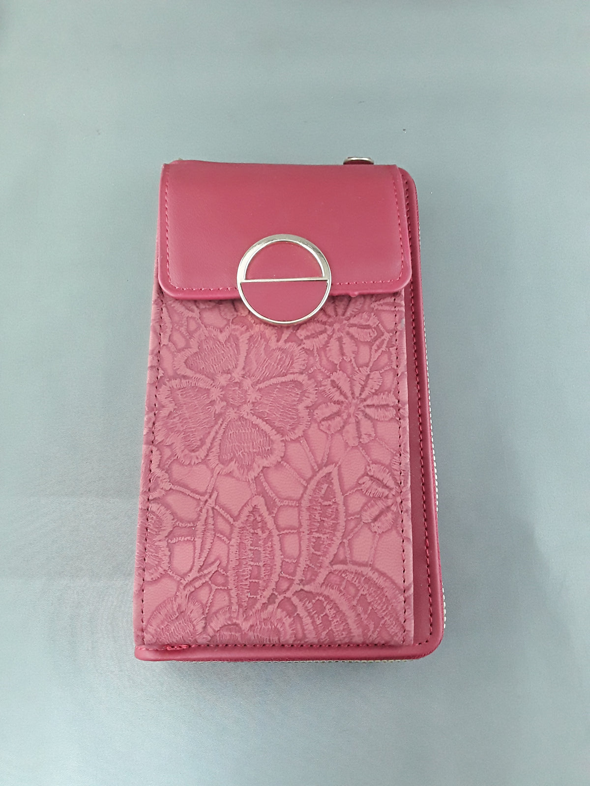 Floral Pattern Wallets With Front Phone Pouch