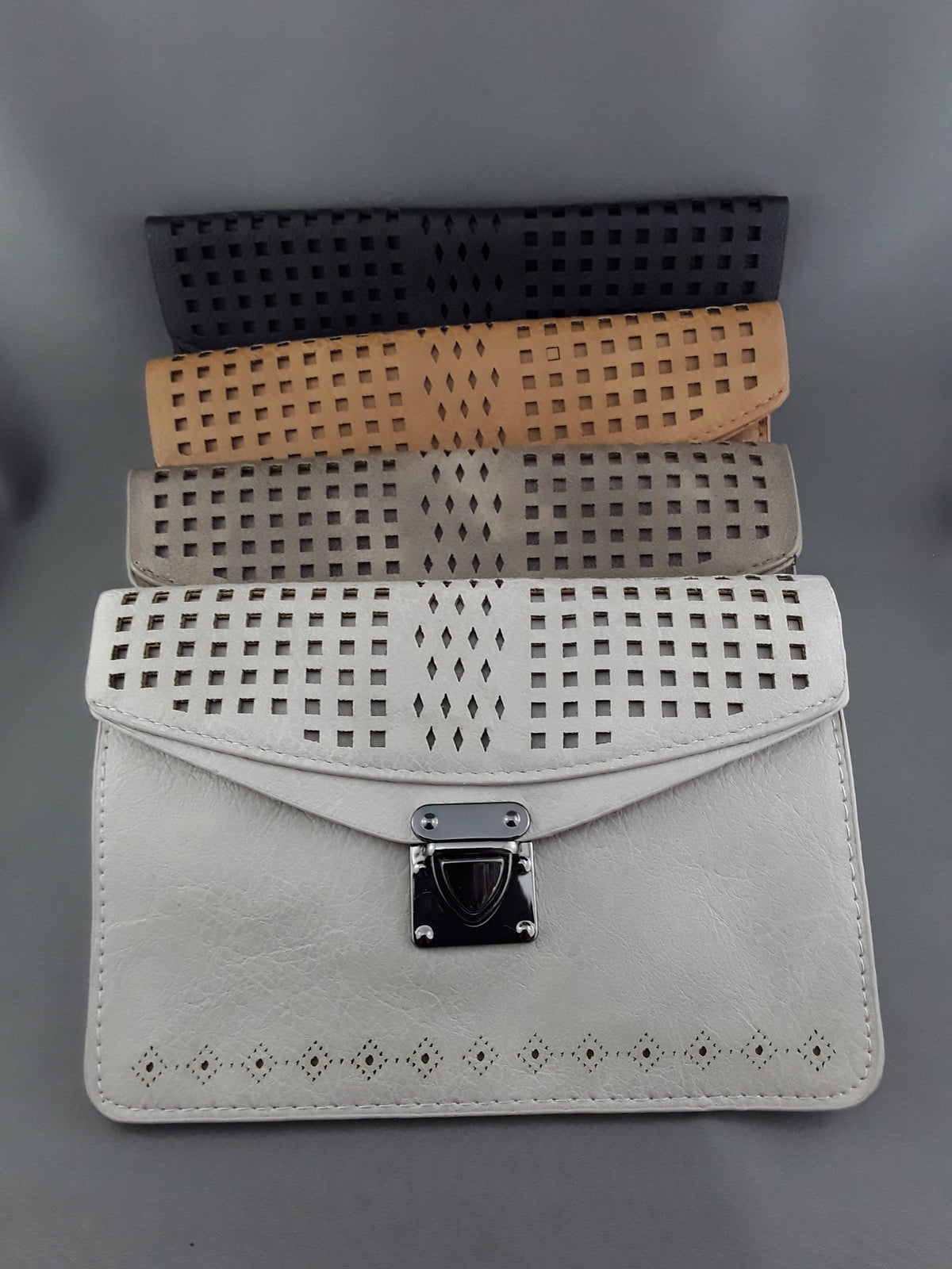 Faux Leather Clutch With Strap