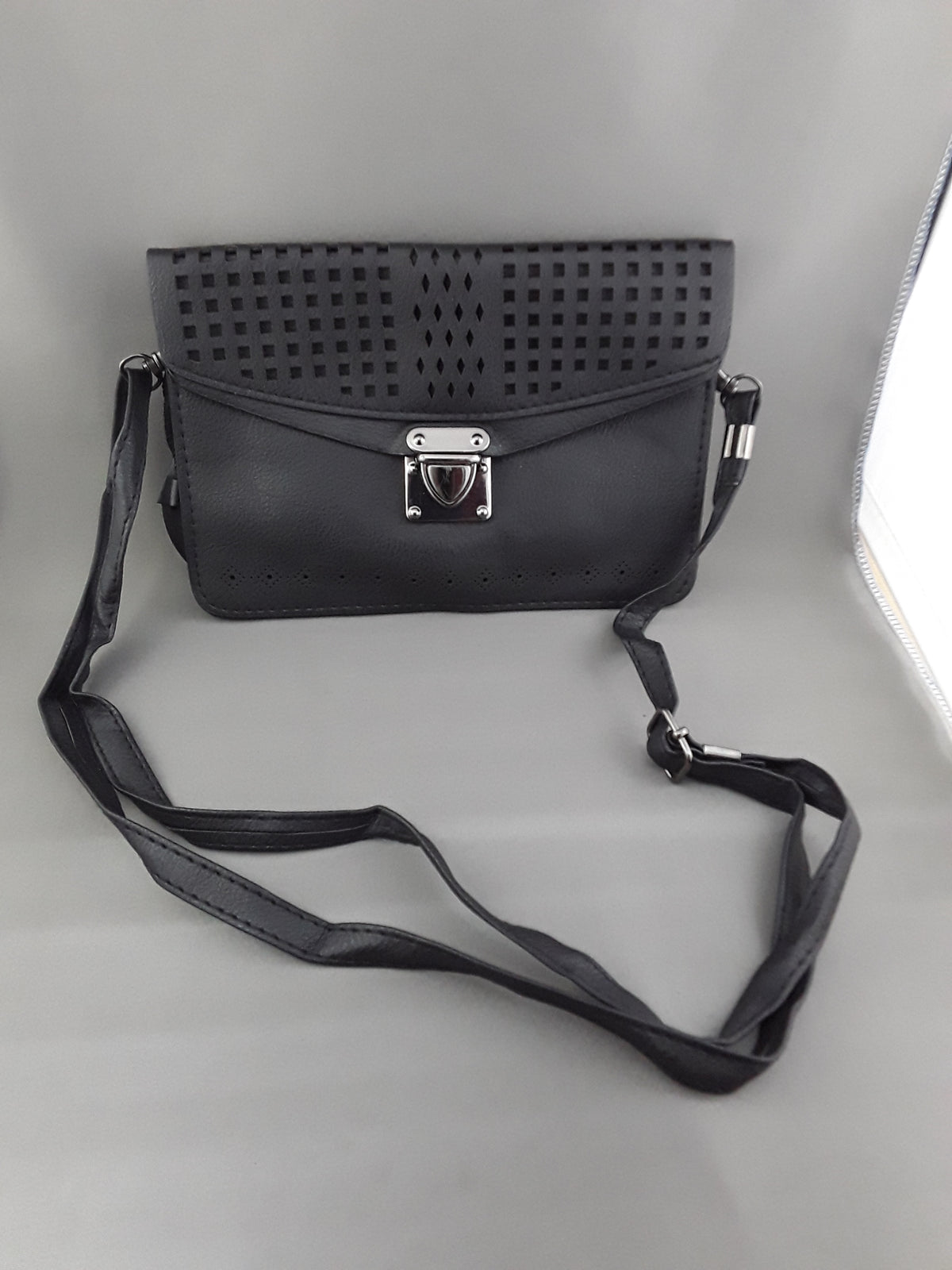 Faux Leather Clutch With Strap