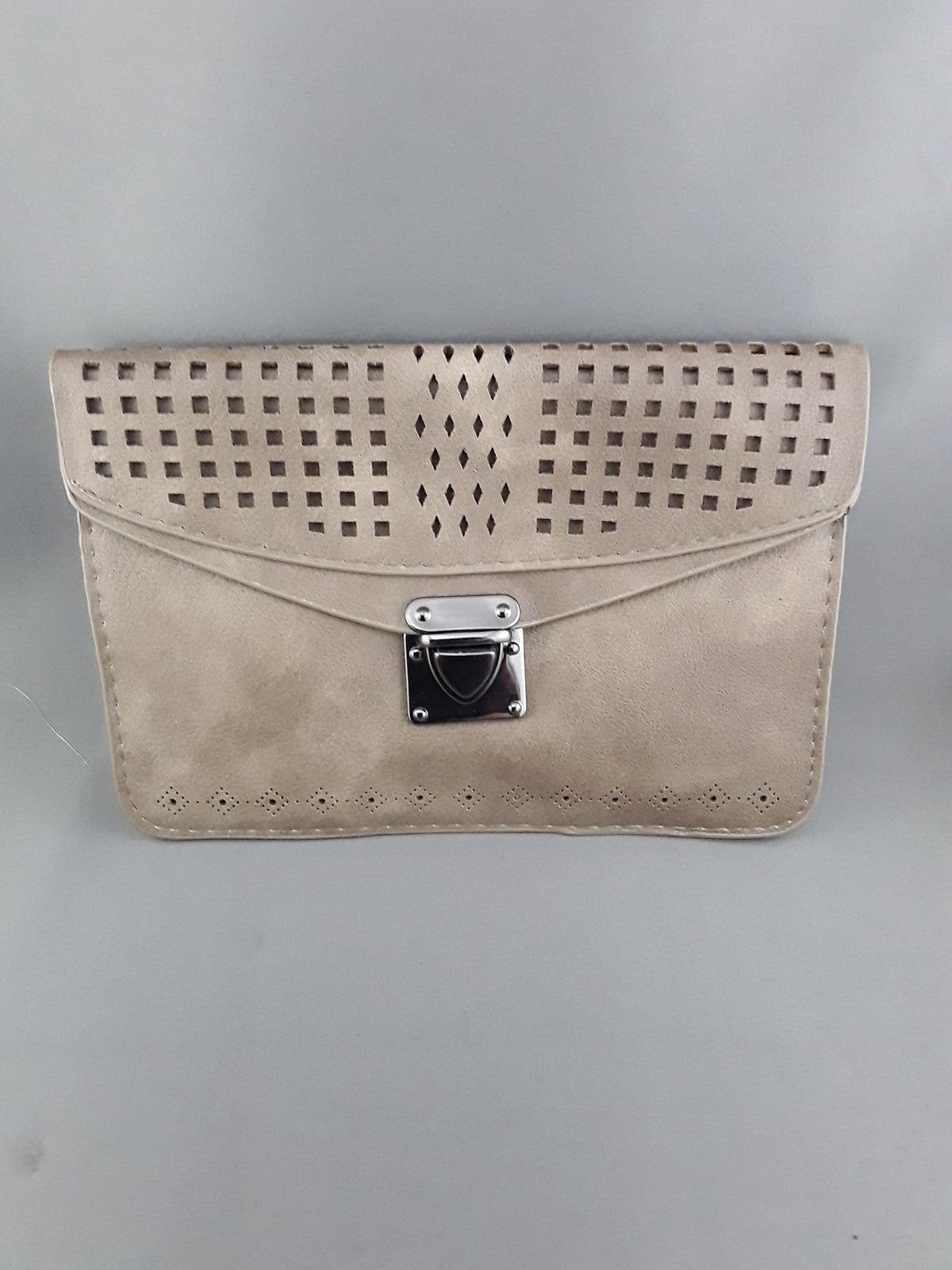 Faux Leather Clutch With Strap