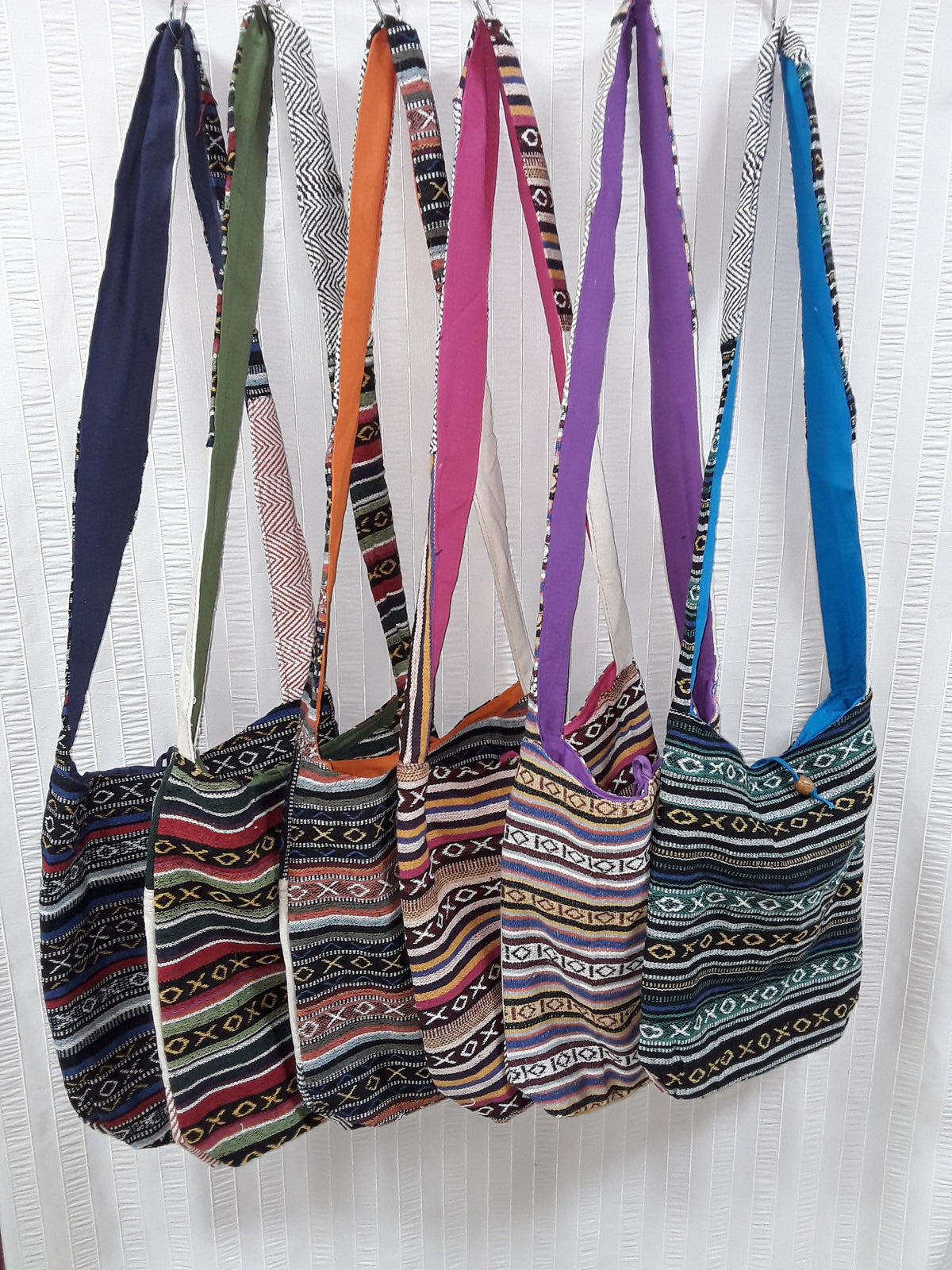 Brightly Coloured Hemp Messenger Bags