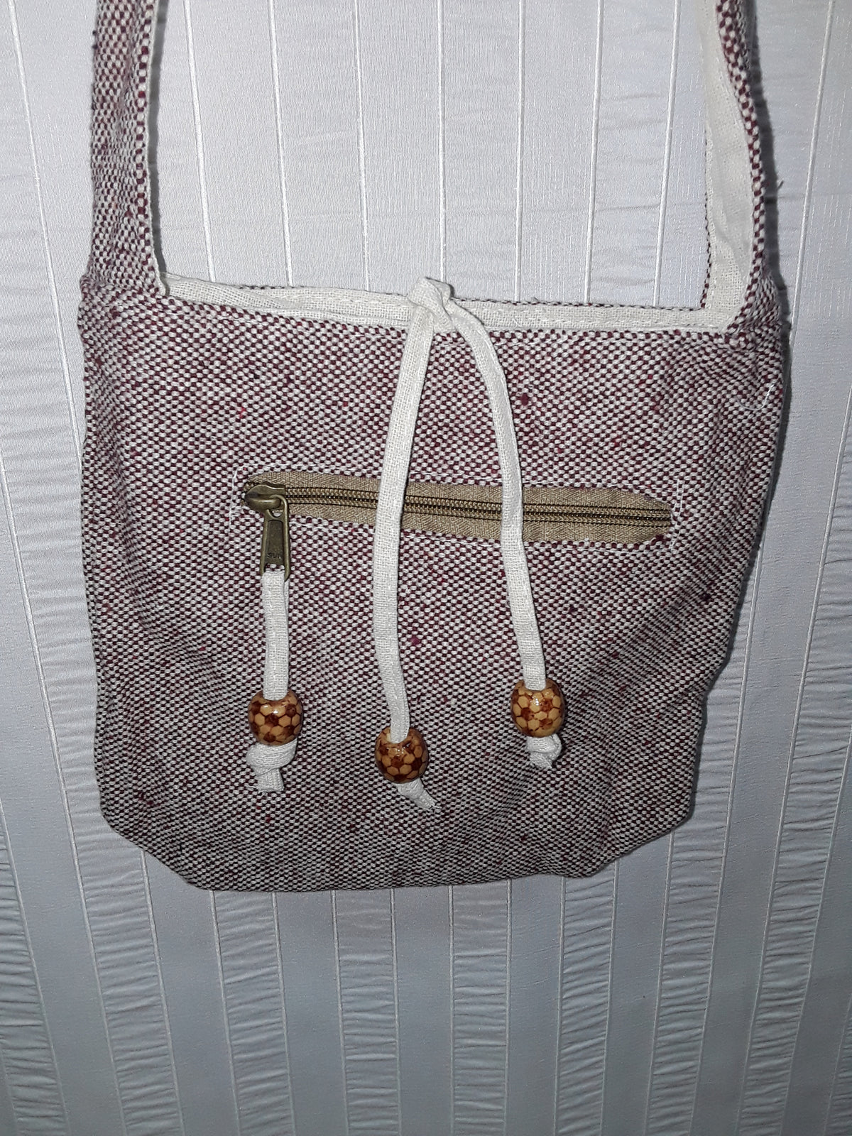 Small Front Zipper Hemp Bag