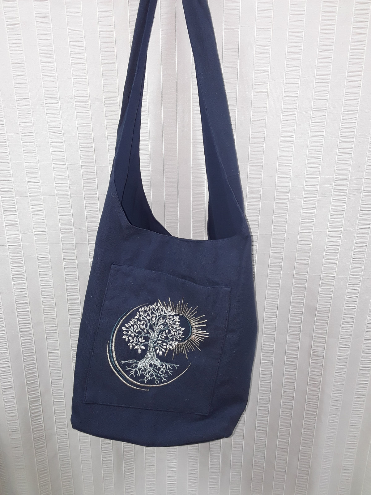 Navy Slouch Bag