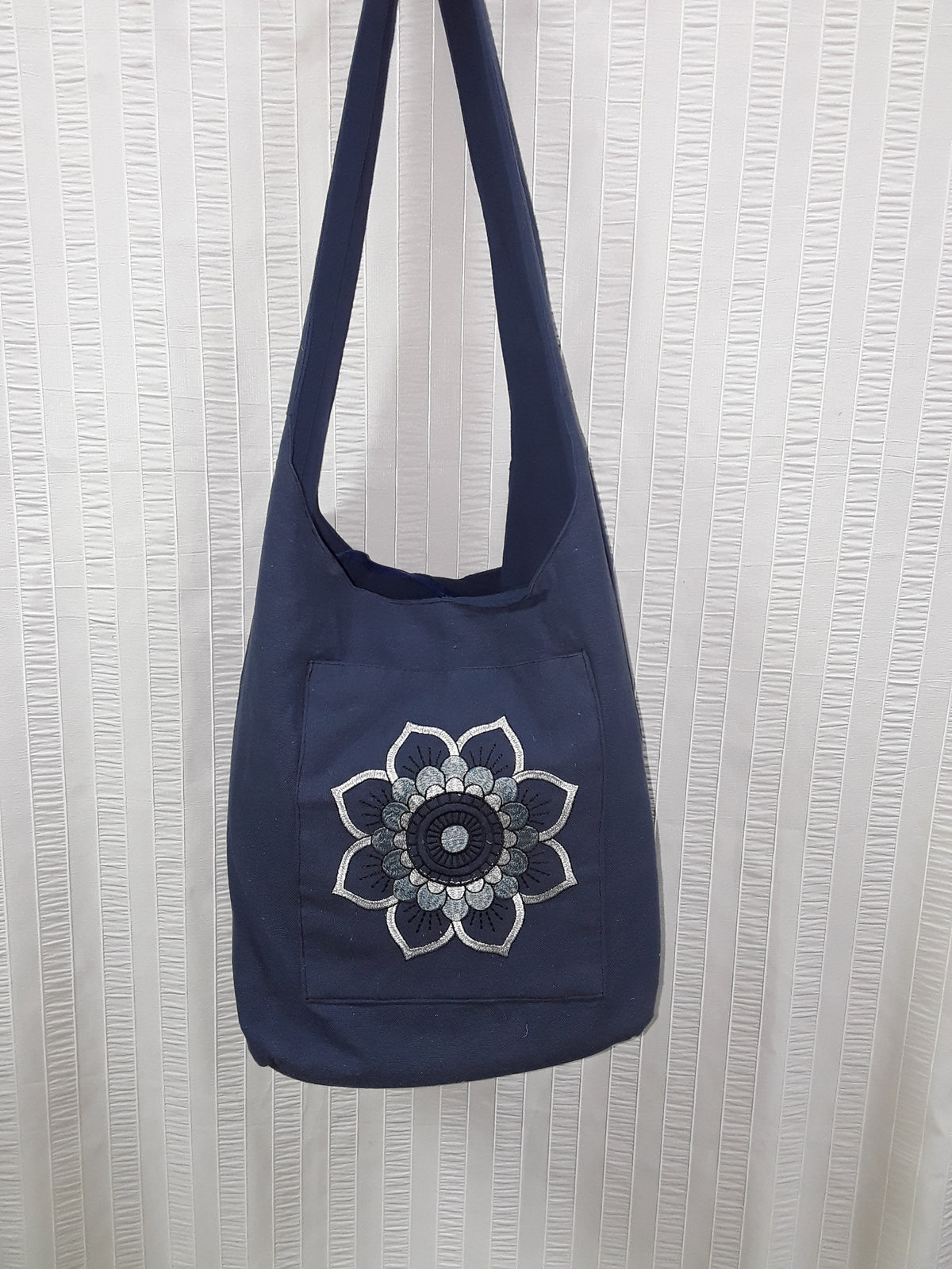 Navy Slouch Bag