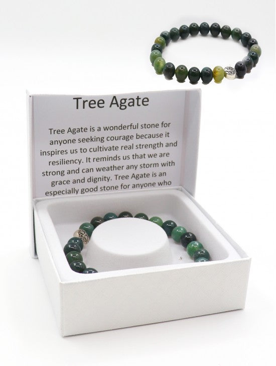 Tree Agate Blessing Bead Bracelets