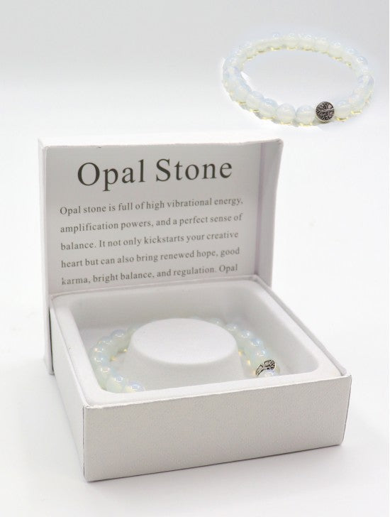 Opal Stone Beaded Bracelets with Gift Box