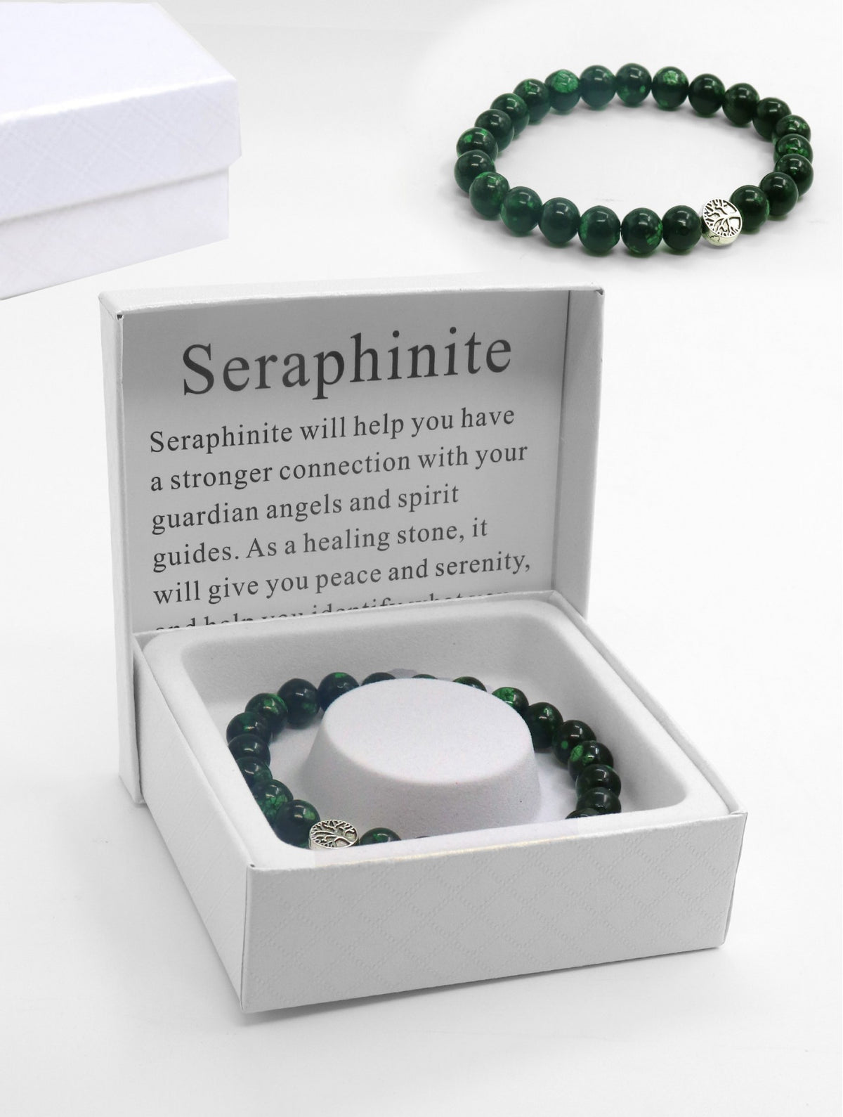 Seraphinite Beaded Bracelets with Gift Box