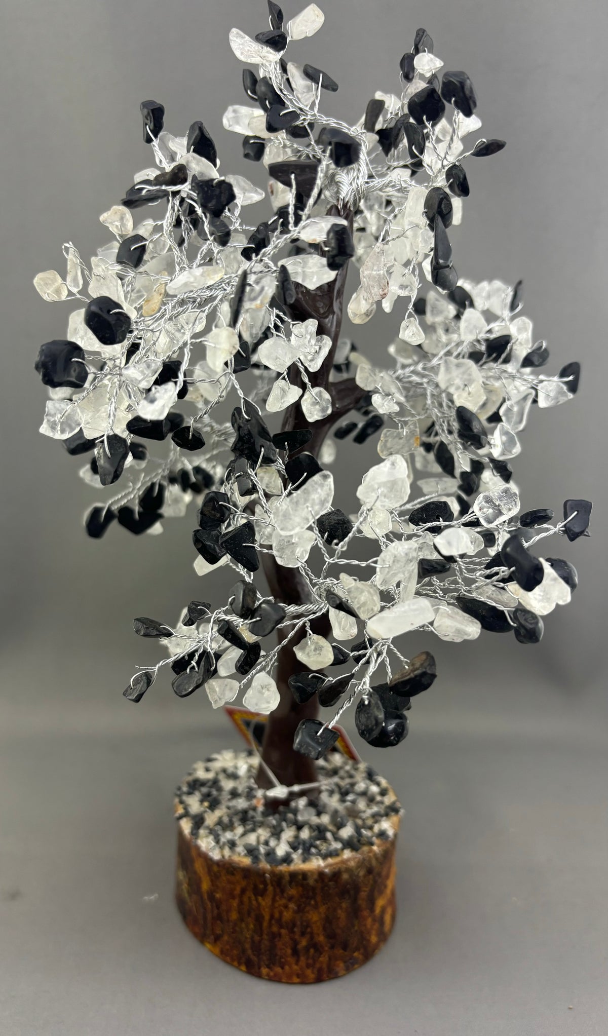 Clear Quartz And Black Tourmaline Trees Adorned With Crystals