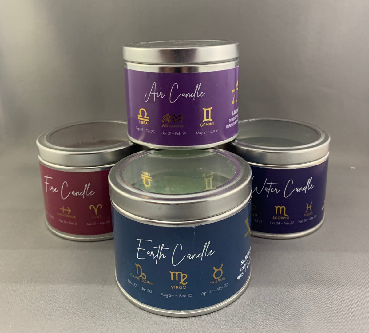 “Elements” Infused With Crystals Travel Candles