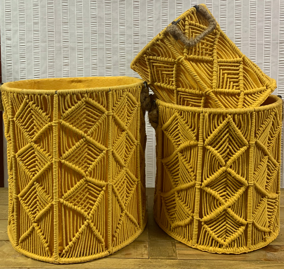 Macrame Baskets from India/MUSTARD