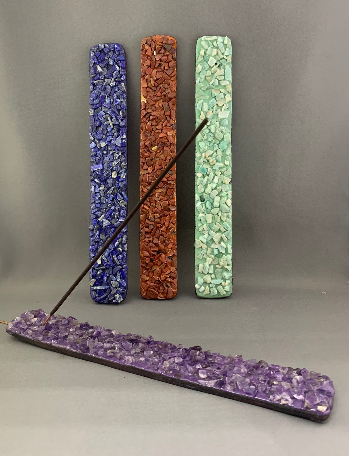 “Elements”  Incense Holders Embedded With Crystals