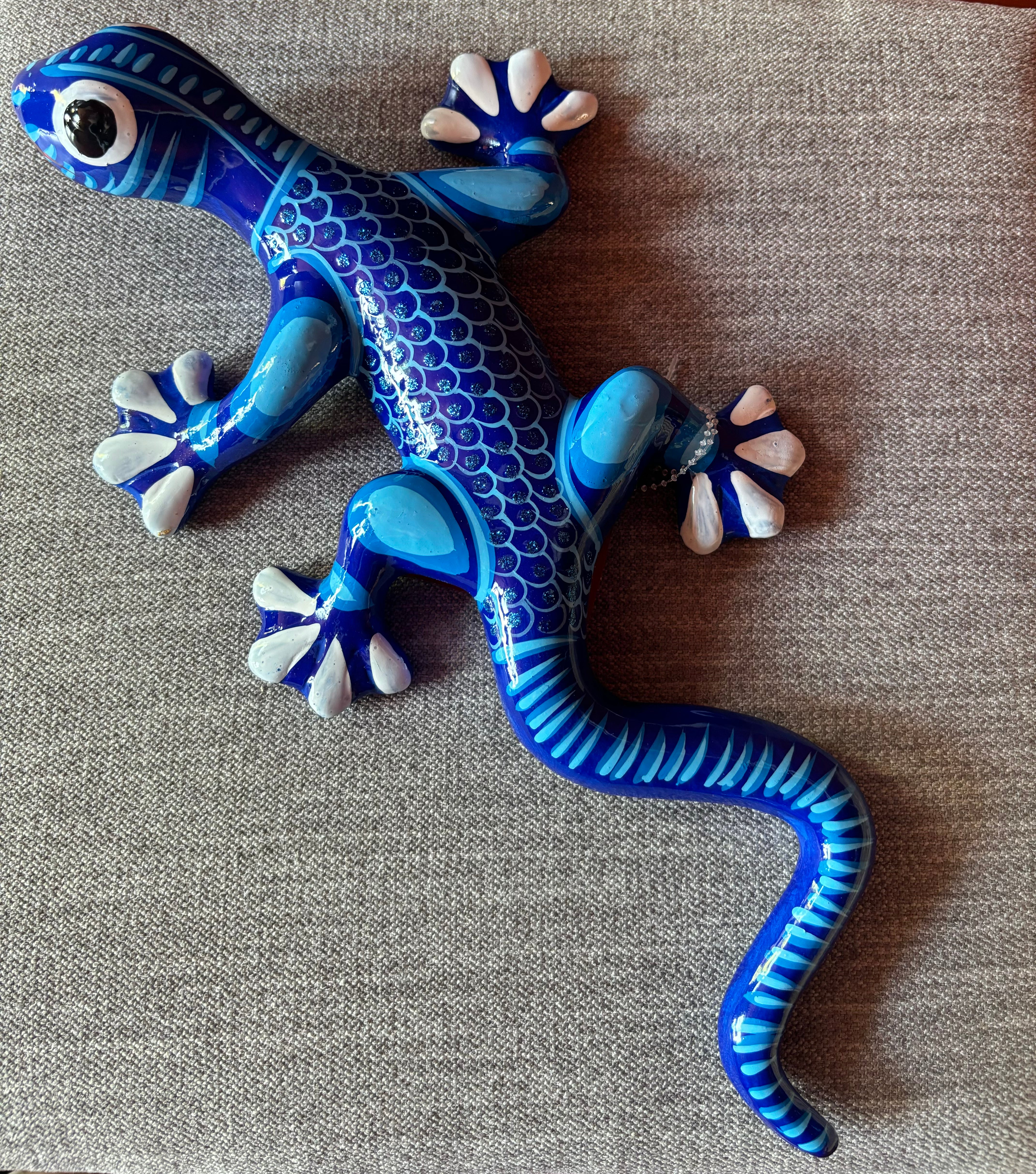 Blue Ceramic Lizards