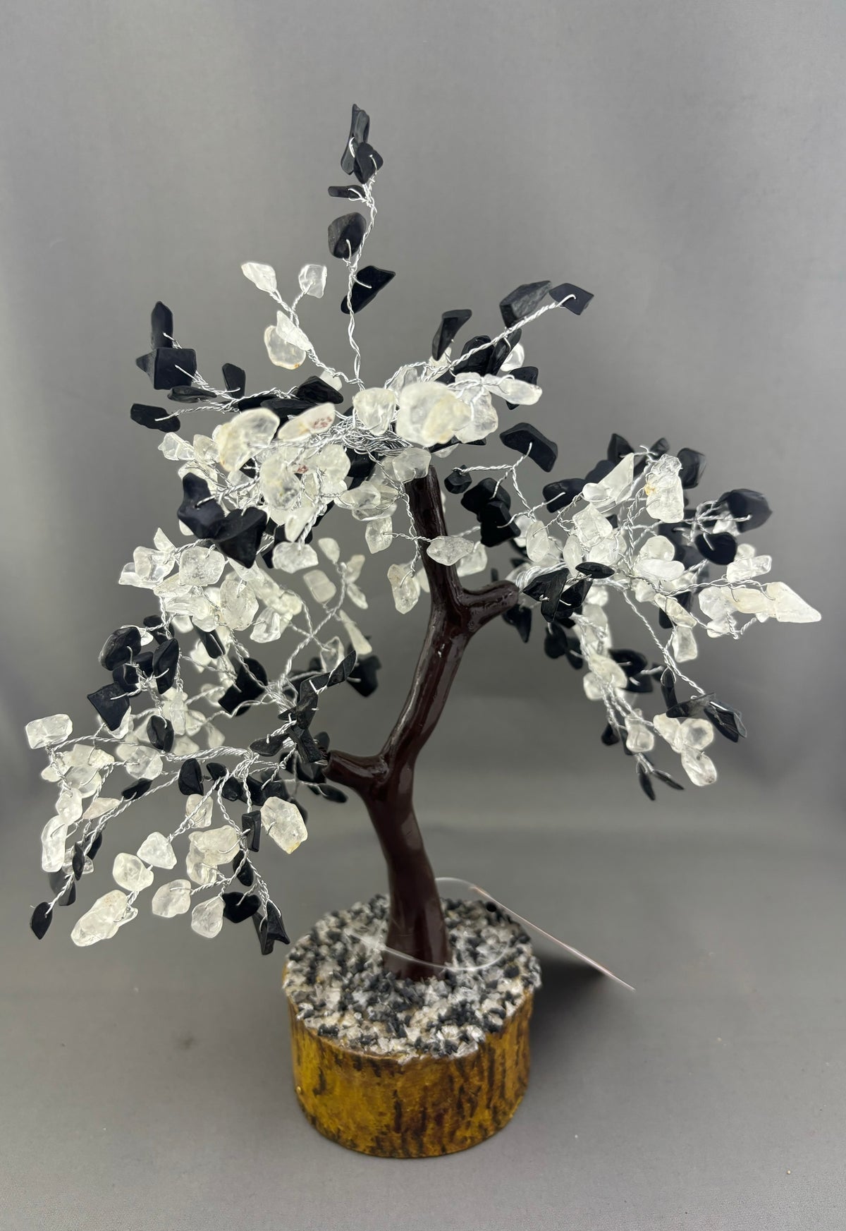 Clear Quartz And Black Tourmaline Trees Adorned With Crystals