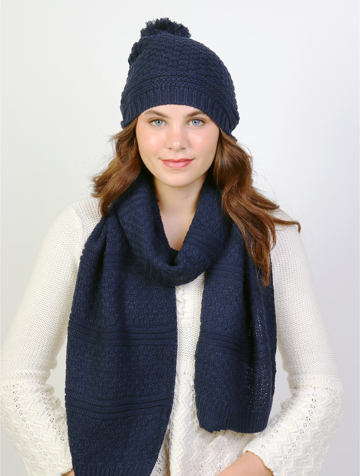 Fashion Knitted Scarf and Hat Sets