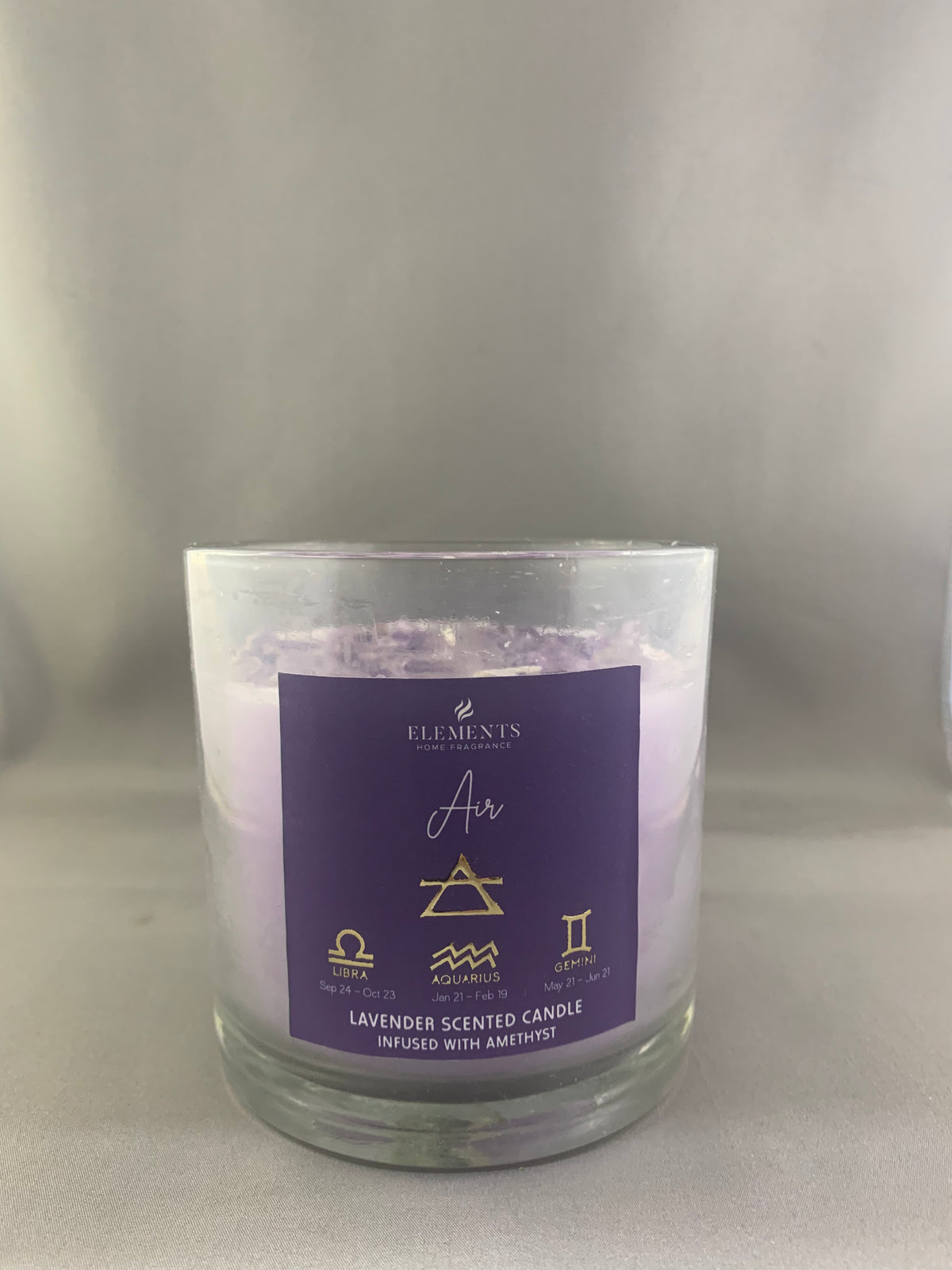 “Elements” Crystal Infused Candles