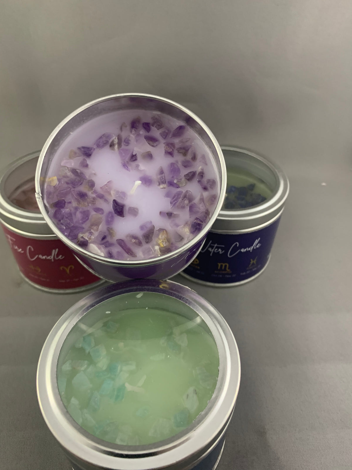 “Elements” Infused With Crystals Travel Candles