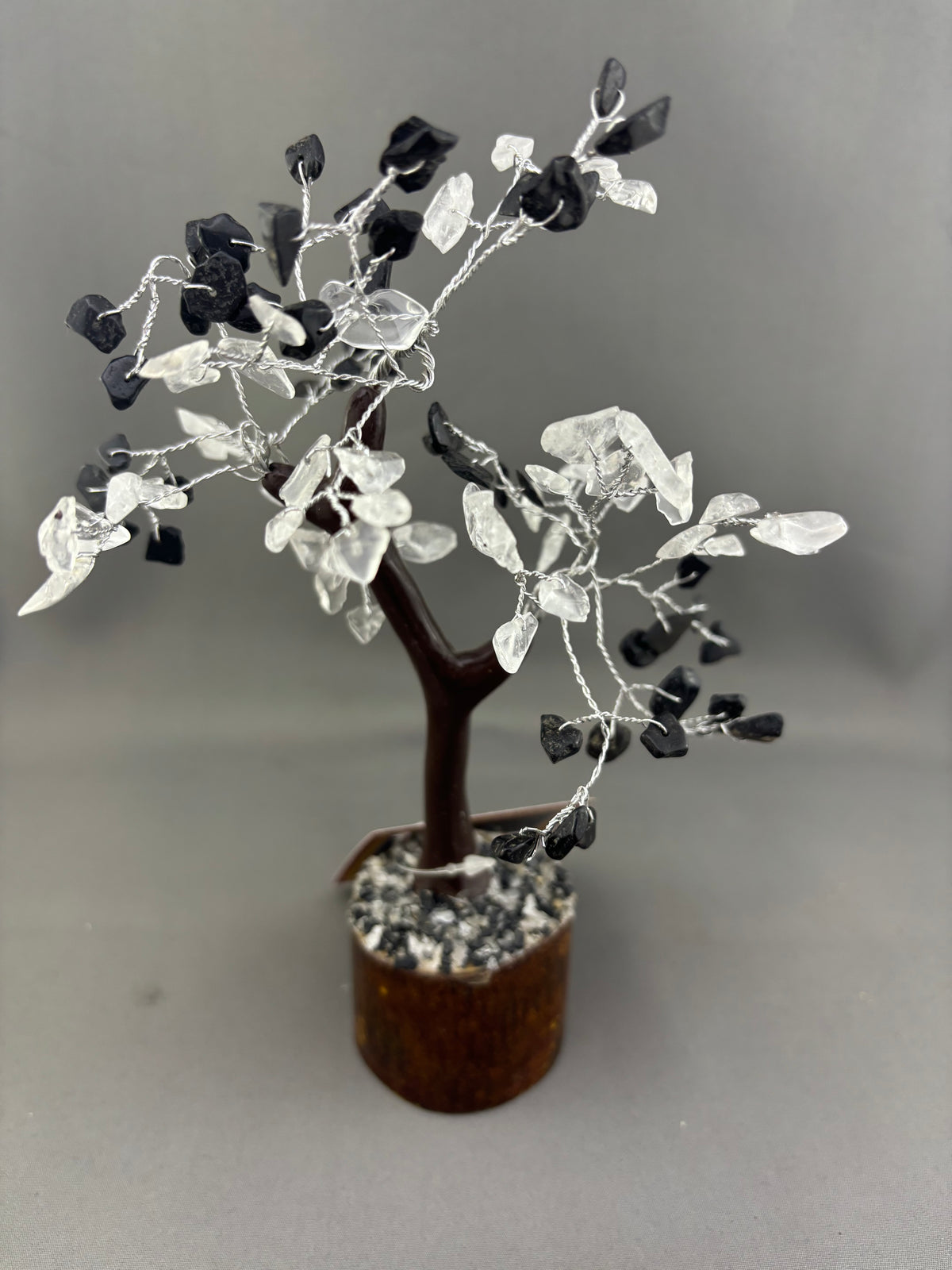 Clear Quartz And Black Tourmaline Trees Adorned With Crystals