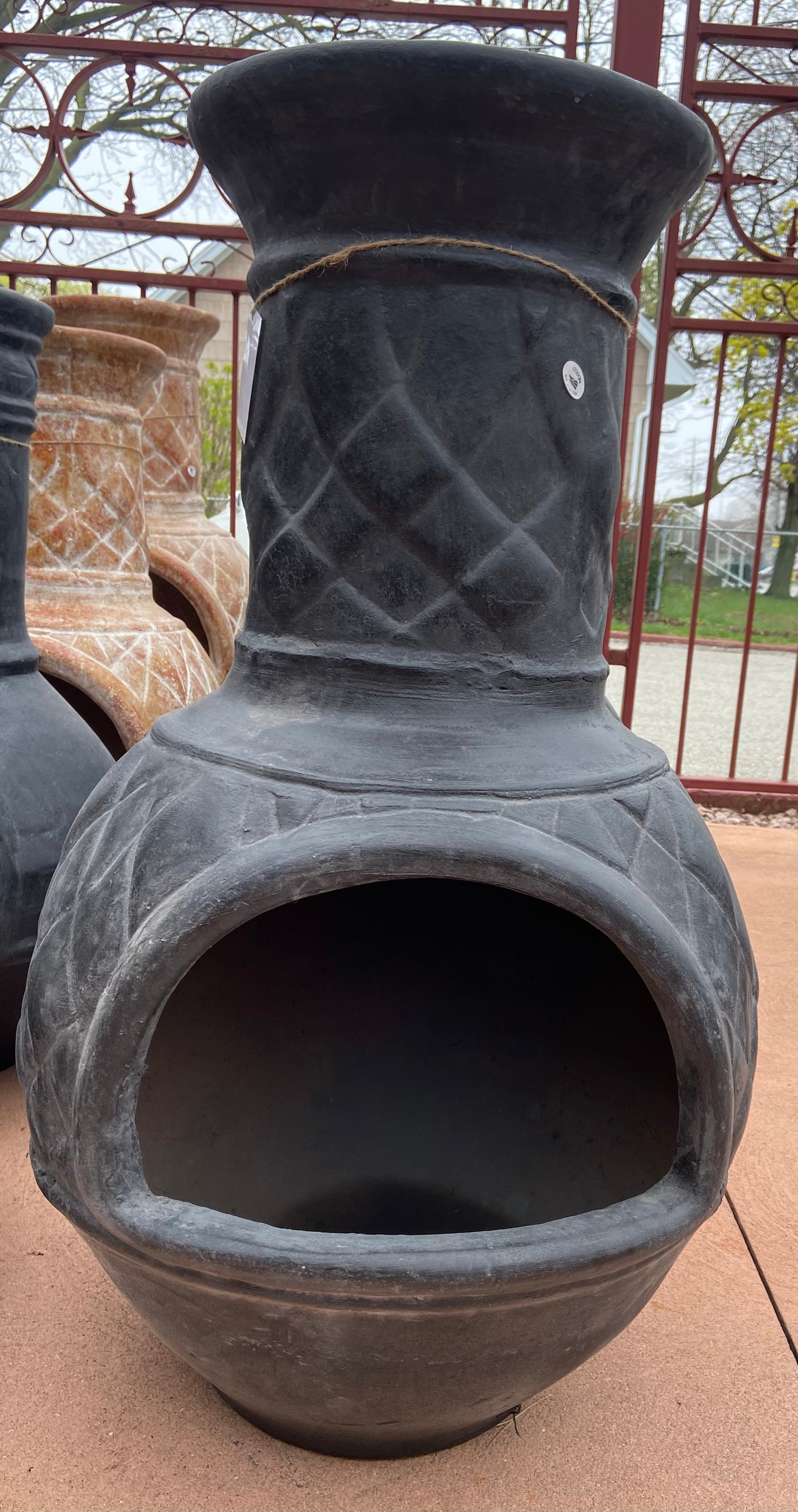 Basket Weave Clay Chimineas CLEARANCE