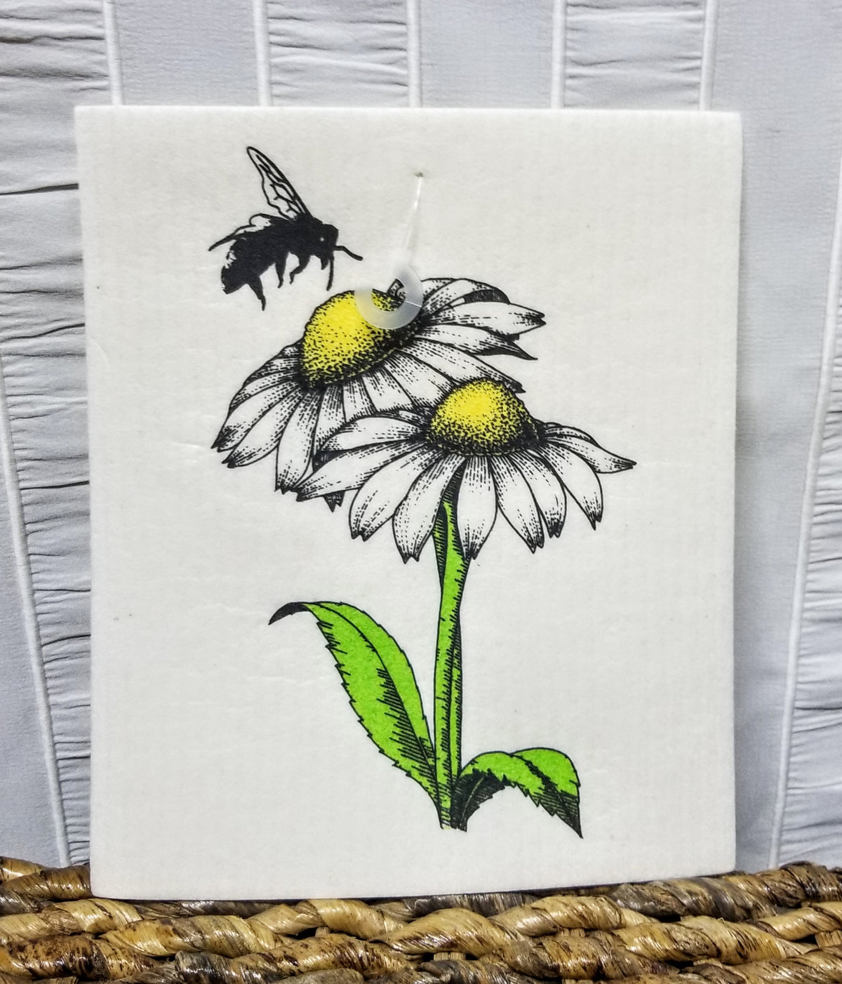 Bumblebee and Daisies Swedish Dish Cloths   BUY ONE GET ONE 25% OFF