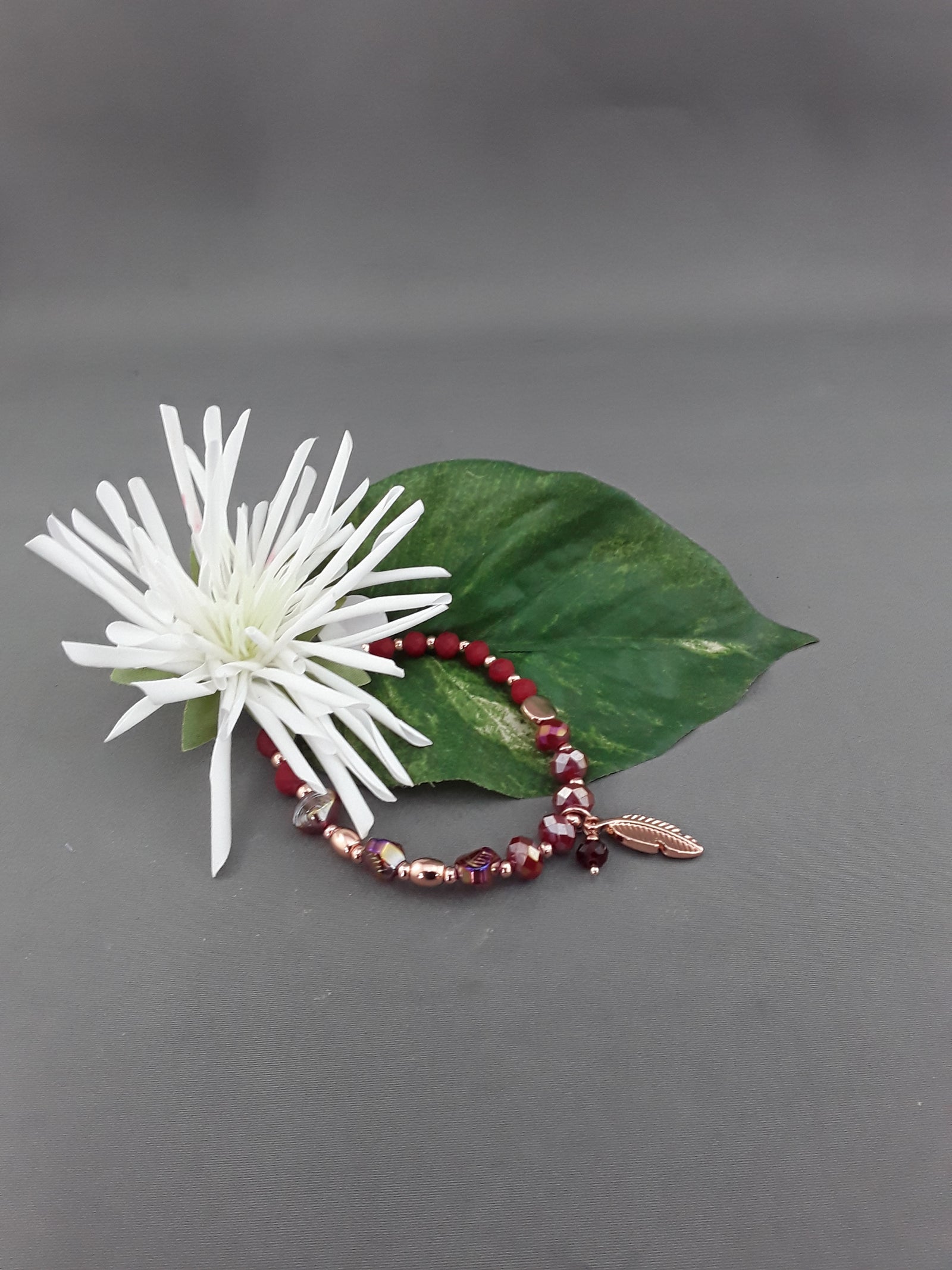 Metallic red stackable bracelet - Birdie’s Nest Inc 