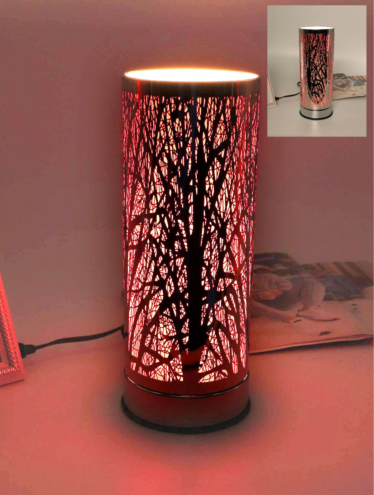 Branches Touch Lamp With Red Lining