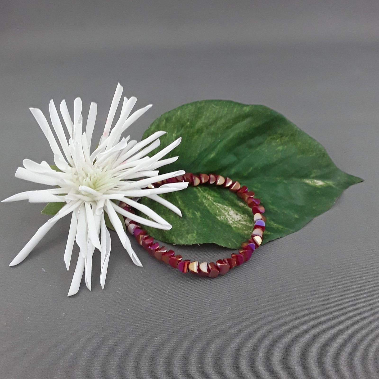 Metallic red stackable bracelet - Birdie’s Nest Inc 