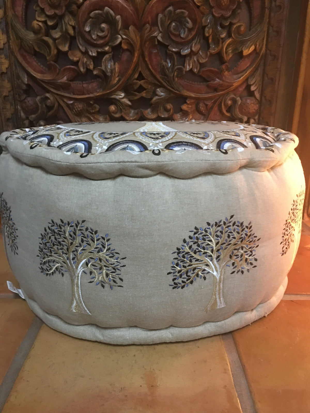 Tree Of Life Ottomans/Champagne