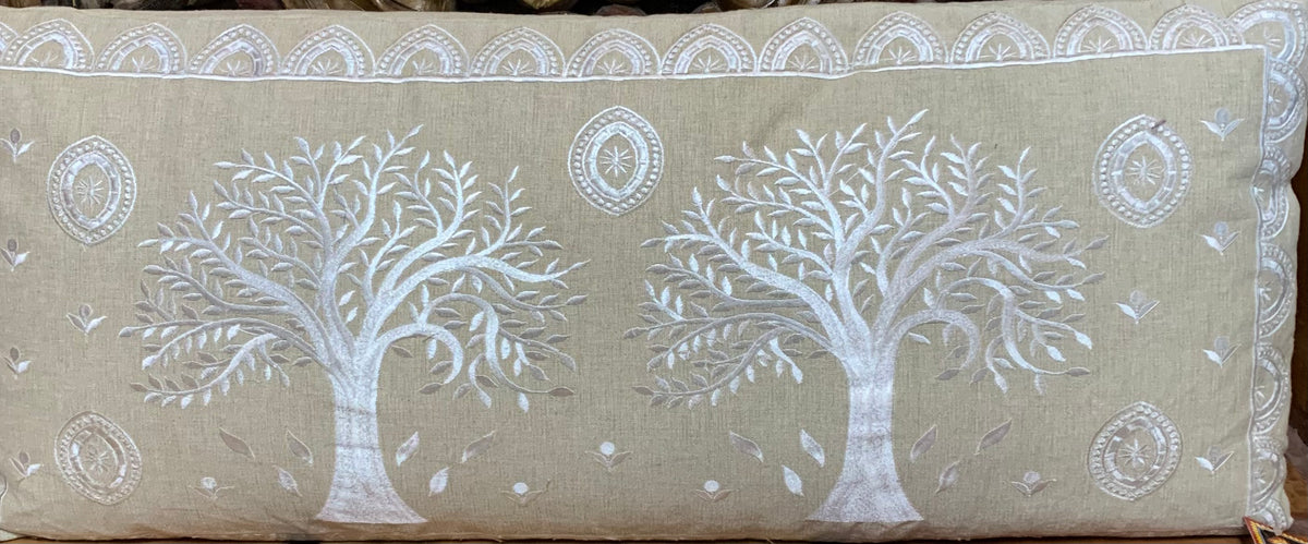 Tree of Life Cushions/Sand&amp;White