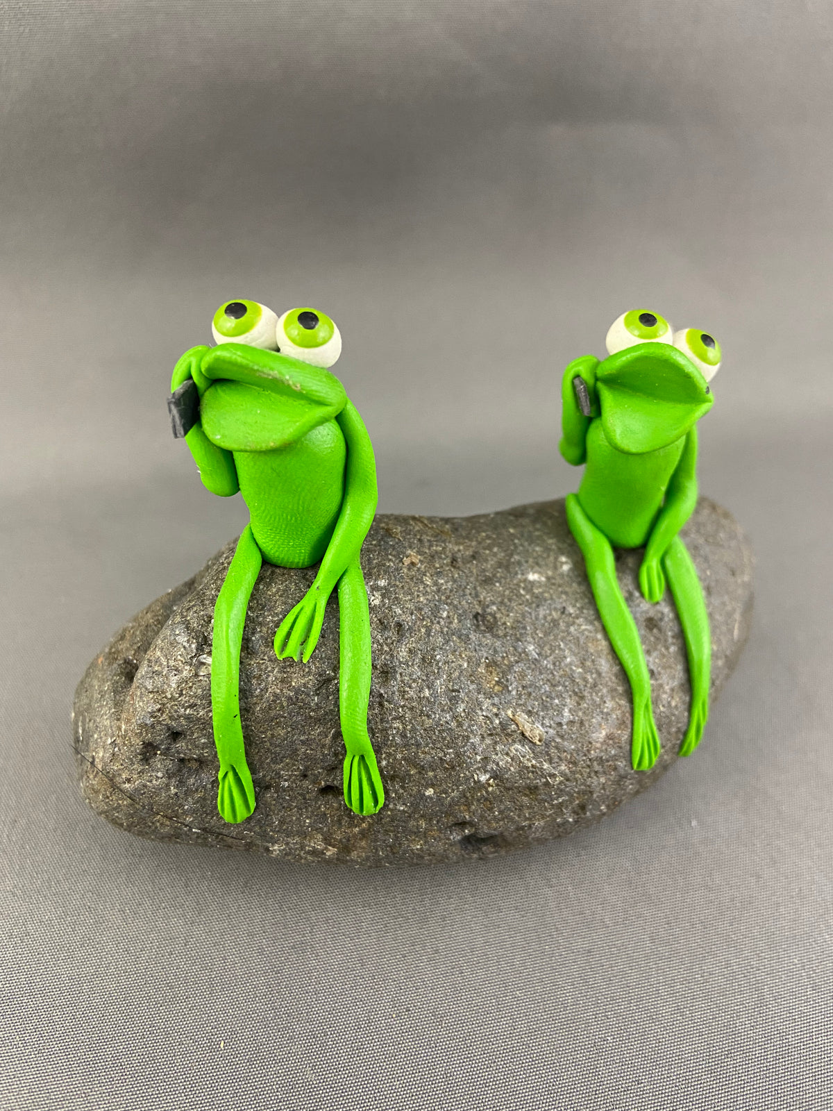 “Let’s Chat” Frogs on rock