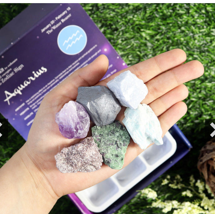 Aquarius Zodiac Raw Crystals Kit
