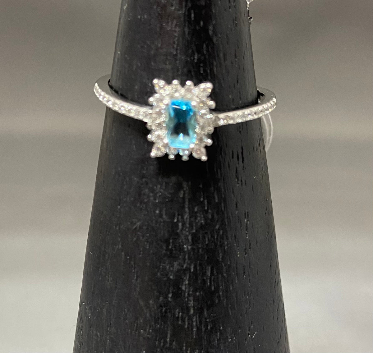 Sterling Silver Rectangular Aquamarine Rings