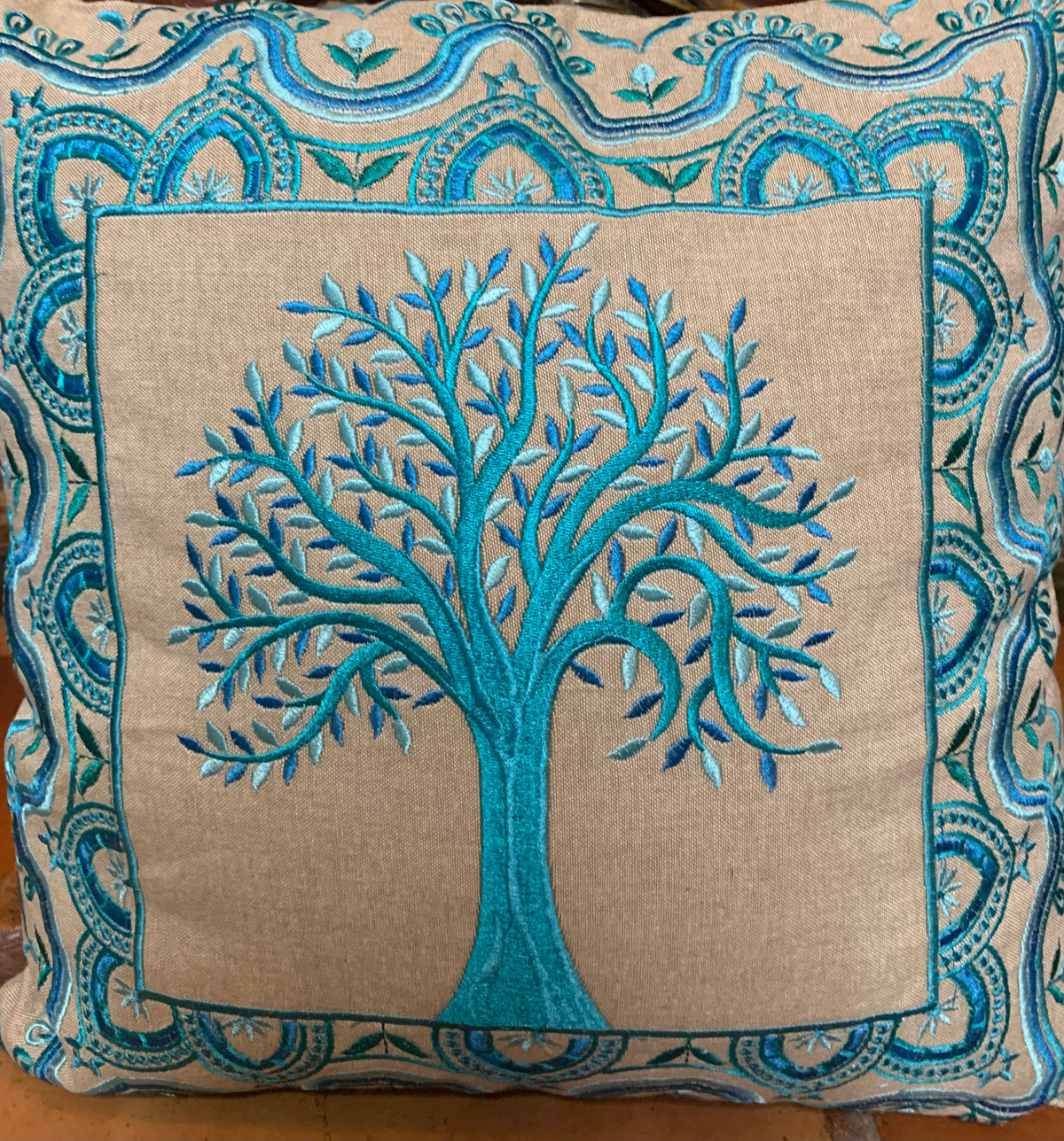 Tree of Life Cushions/Turquoise