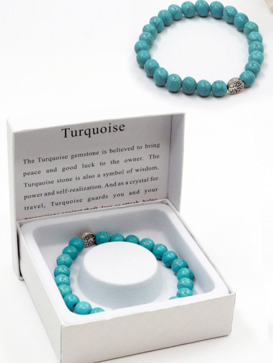 Turquoise Blessing Bead Bracelets with Gift Box