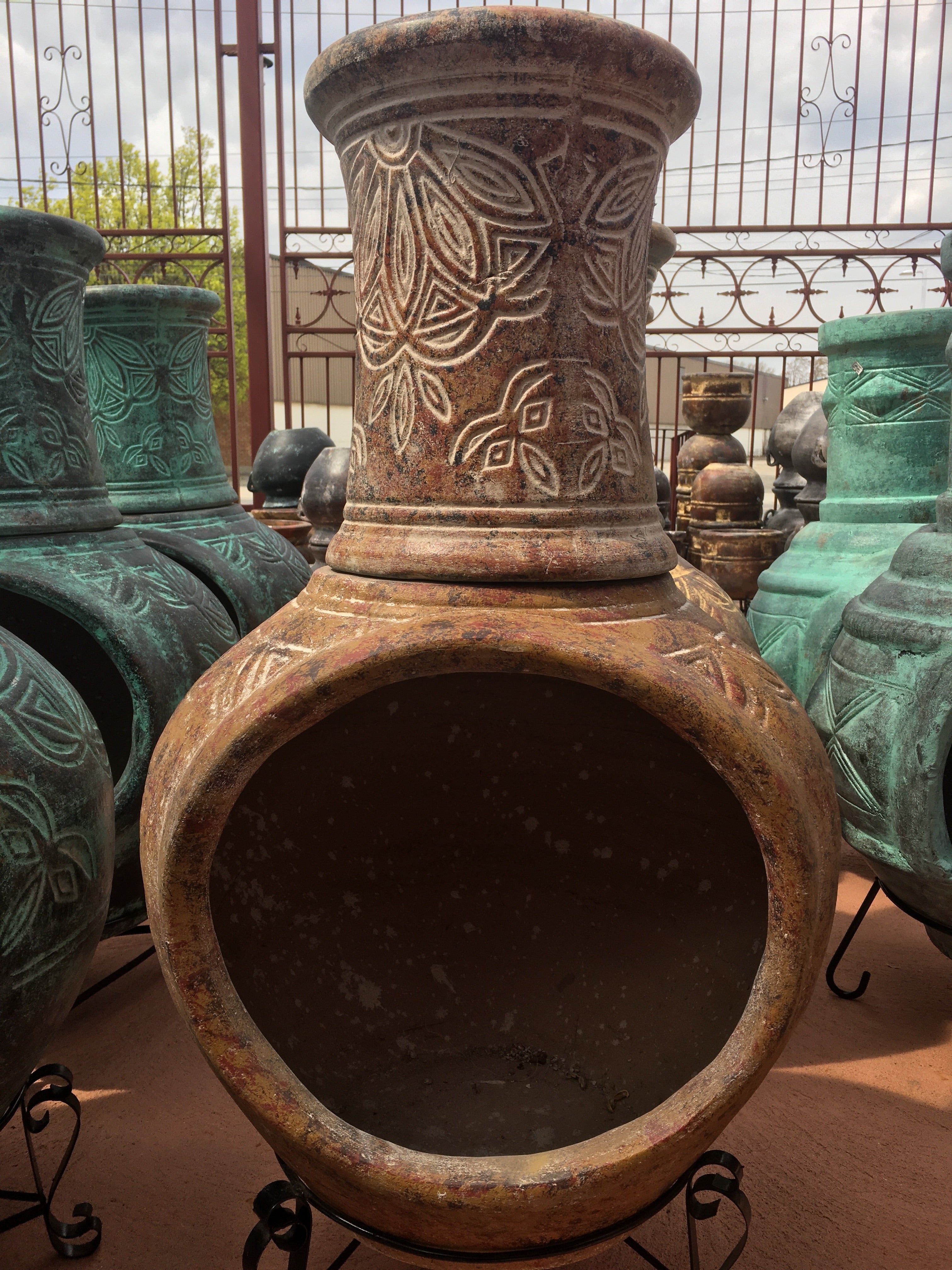 Floral Two Piece Chimineas CLEARANCE