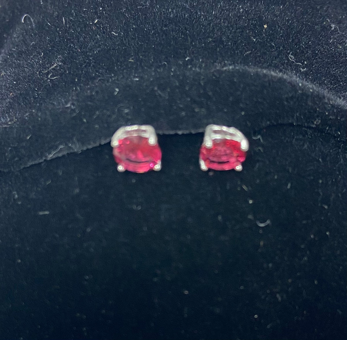 Sterling Silver Ruby Earrings